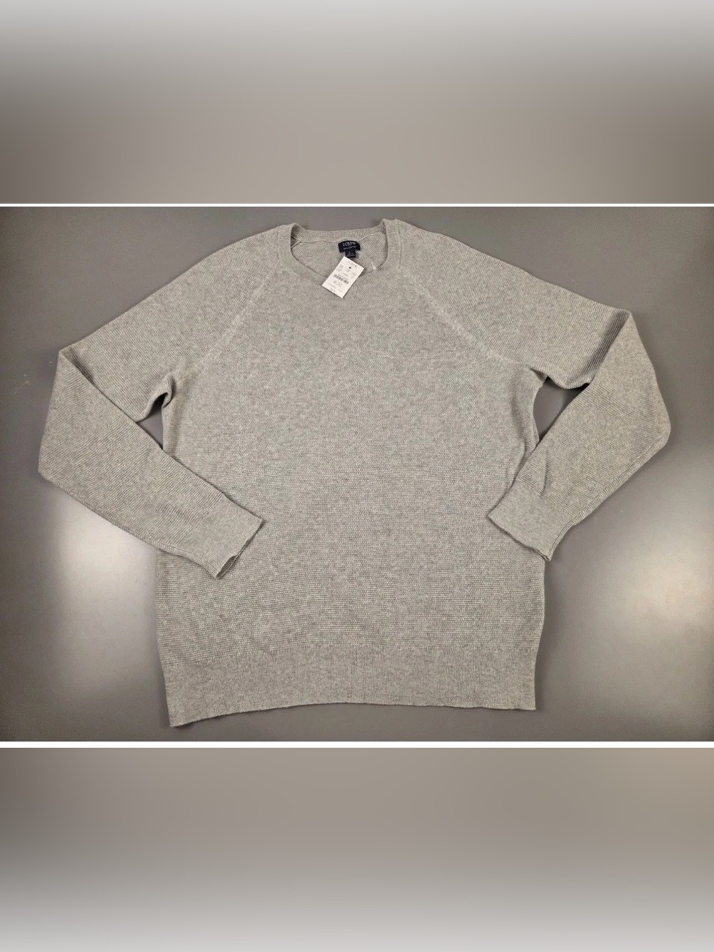 NWT J. Crew Men’s Cotton Seed-Stitch Crewneck Sweater  Mens XL Gray